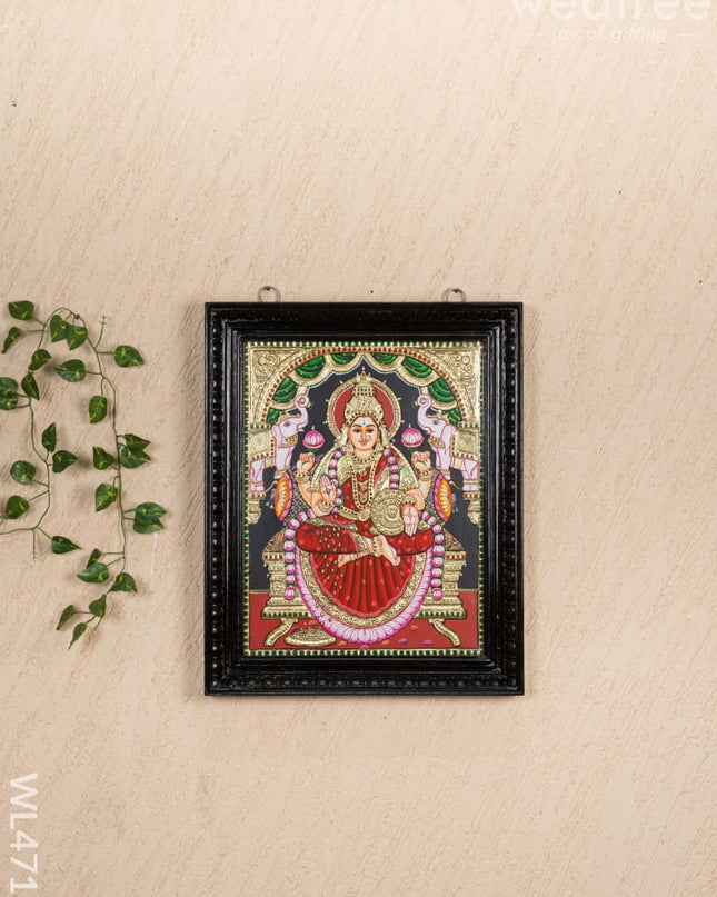 Tanjore Painting - Gajalakshmi - Flat (Gold Foil) - 18x14 inch - WL4711 - Tanjore Painting