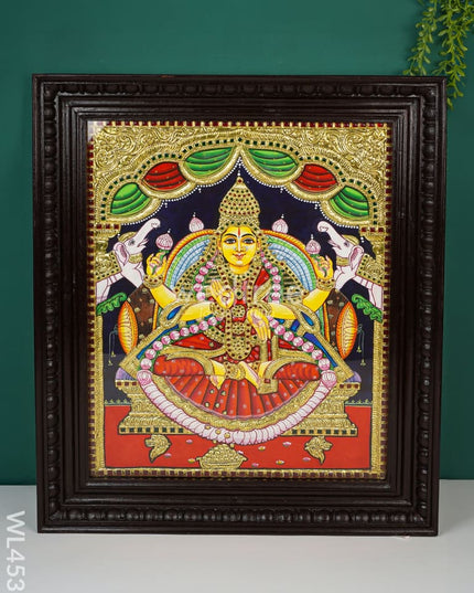 Tanjore Painting - Gajalakshmi Flat (Gold Foil) 20 X 16 Inch Wl4531