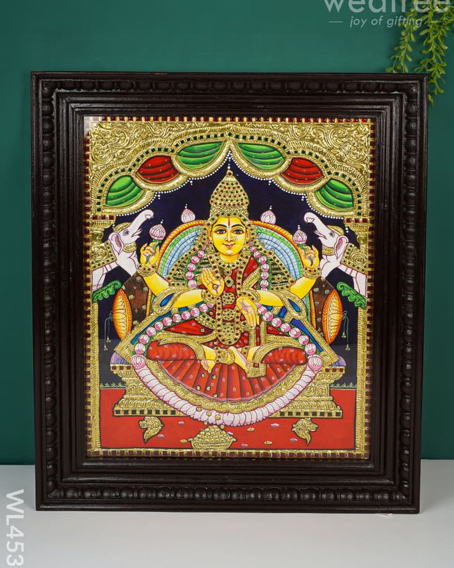 Tanjore Painting - Gajalakshmi Flat (Gold Foil) 20 X 16 Inch Wl4531