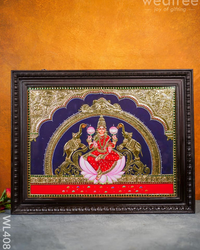 Tanjore Painting - Gajalakshmi 24 X 18 Inch Flat [Gold Foil] Wl4082