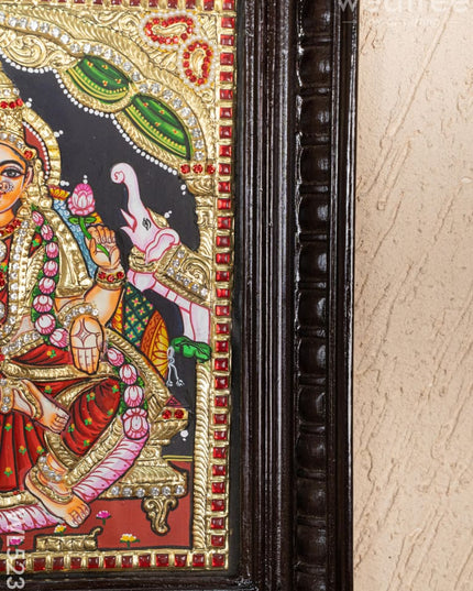 Tanjore Painting - Gajalakshmi - Semi Embossed - 12x10 inch - WL5239 - Tanjore Painting