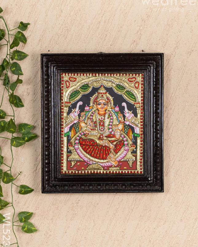 Tanjore Painting - Gajalakshmi - Semi Embossed - 12x10 inch - WL5239 - Tanjore Painting