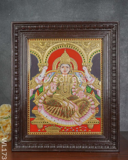 Tanjore Painting Semi Embossed Gajalakshmi 15X12 - Wl1732