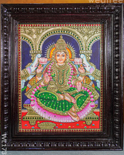 Tanjore Painting - Gajalakshmi - Semi Embossed - 15x12 inch - WL1732 - Tanjore Painting