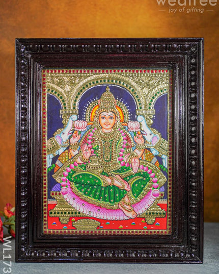 Tanjore Painting - Gajalakshmi - Semi Embossed - 15x12 inch - WL1732 - Tanjore Painting