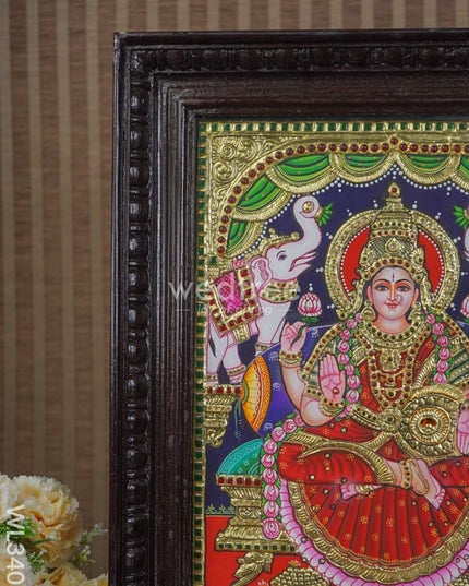 Tanjore Painting Gajalakshmi Semi Embossed - 15 X 12 Inch Wl3403