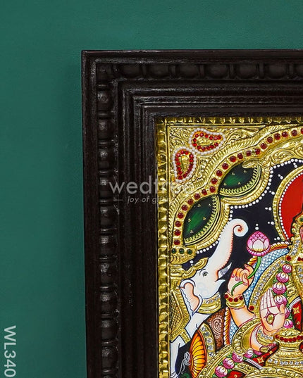 Tanjore Painting Gajalakshmi (Semi Embossed) - 15 X 12 Inch Wl3403