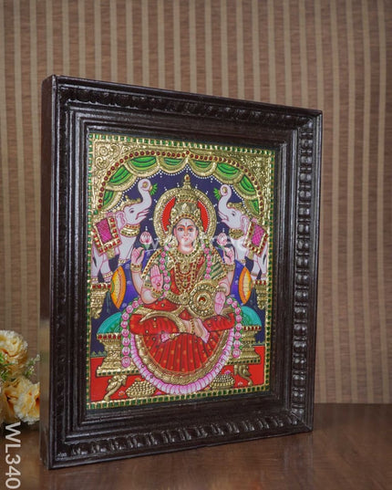 Tanjore Painting Gajalakshmi Semi Embossed - 15 X 12 Inch Wl3403