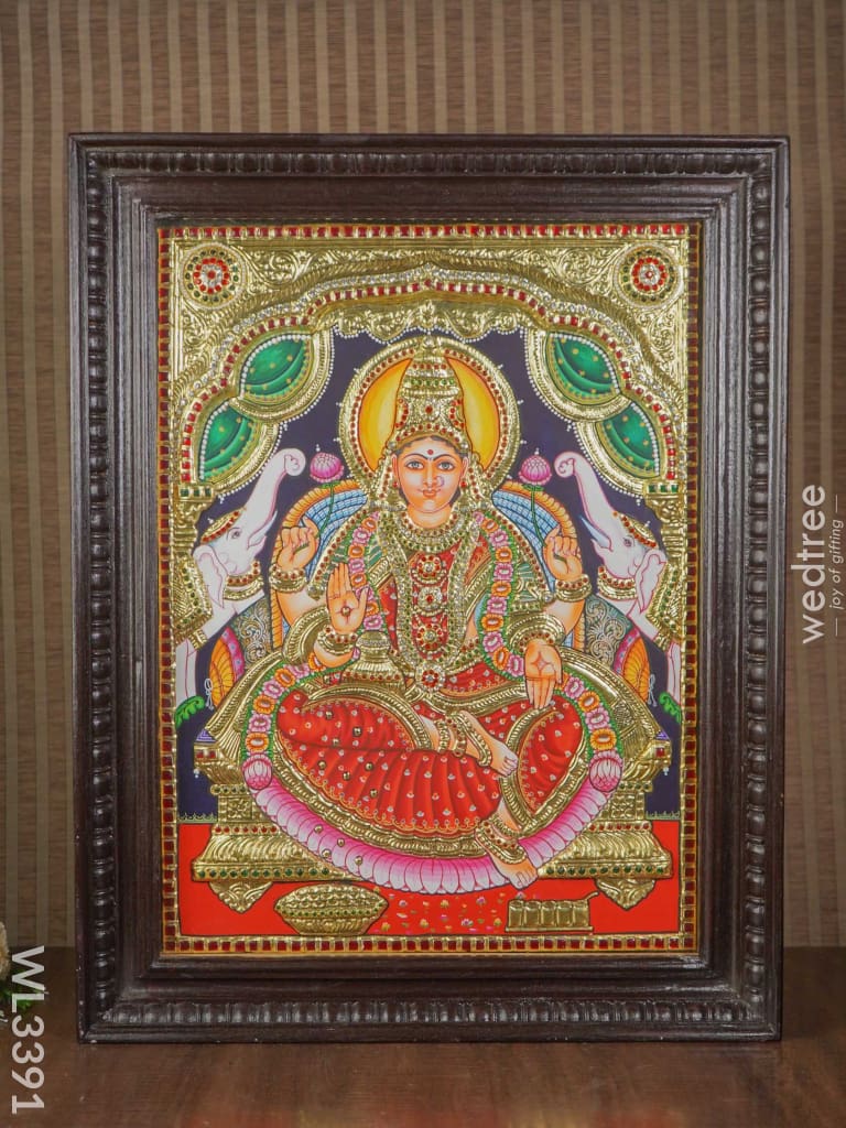 Tanjore Painting - Embossed Gajalakshmi 24 X 18 Inch Wl3391