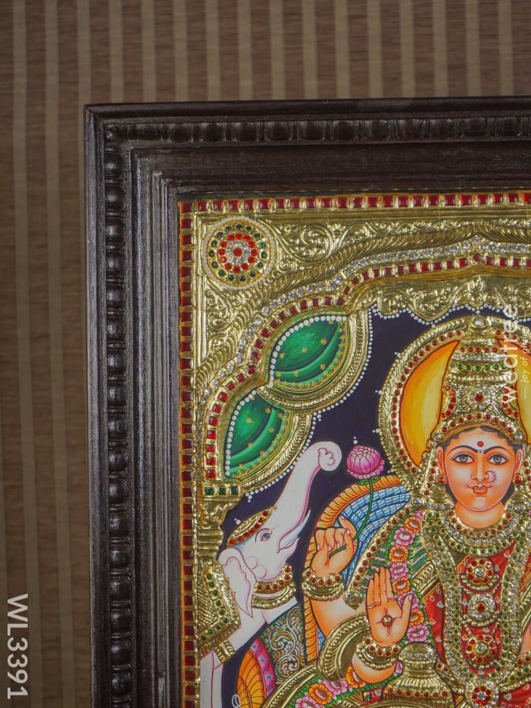 Tanjore Painting - Embossed Gajalakshmi 24 X 18 Inch Wl3391