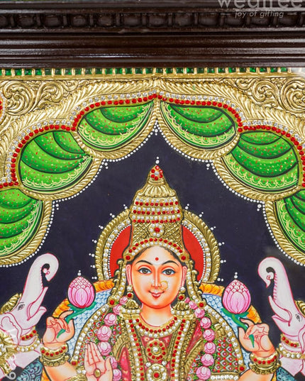 Tanjore Painting Gajalakshmi (Semi Embossed)- 24 X 18 Inch - Wl3391