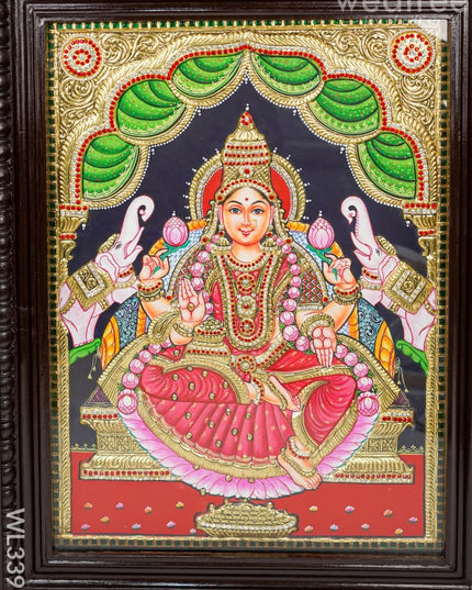 Tanjore Painting Gajalakshmi (Semi Embossed)- 24 X 18 Inch - Wl3391