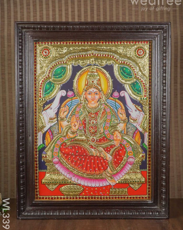 Tanjore Painting - Gajalakshmi - Semi Embossed - 24x18 inch - WL3391 - Tanjore Painting