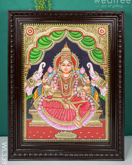 Tanjore Painting Gajalakshmi (Semi Embossed)- 24 X 18 Inch - Wl3391