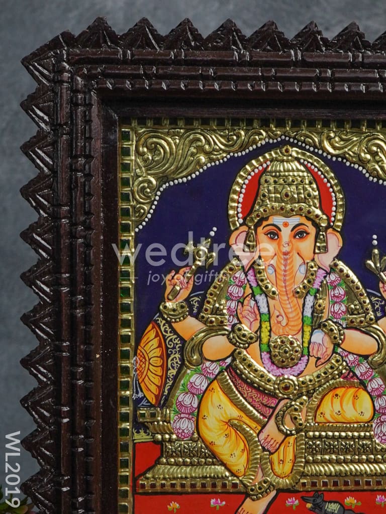 Tanjore Painting Ganesha (Chettinad Frame):  10X8 - Wl2019
