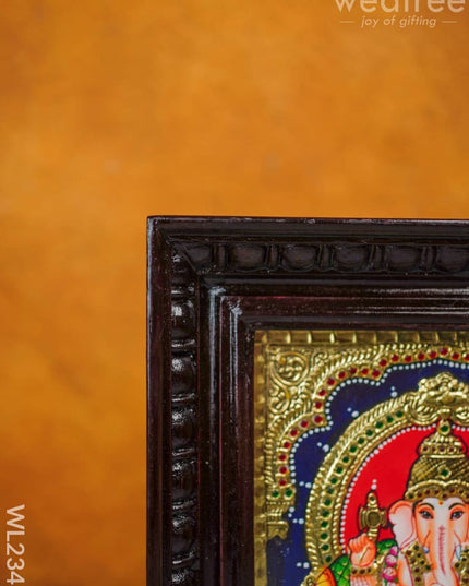 Tanjore Painting - Ganesha 10X8 Flat (Gold Foil) Wl2343