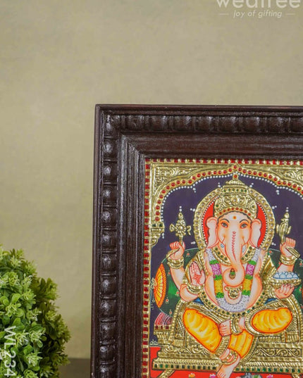 Tanjore Painting Ganesha - 10 X 8 (Medium ) Wl2343 Painting