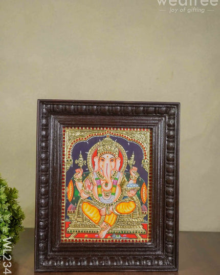 Tanjore Painting Ganesha - 10 X 8 (Medium ) Wl2343 Painting