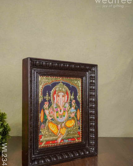 Tanjore Painting Ganesha - 10 X 8 (Medium ) Wl2343 Painting