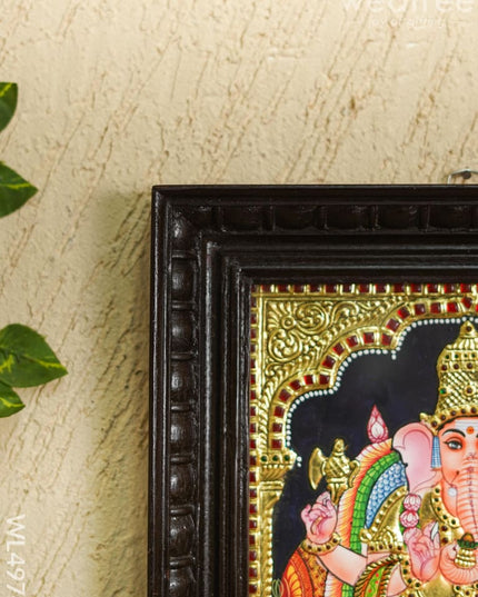Tanjore Painting - Ganesha - Flat - 12*10 inch - WL4974 Tanjore Painting