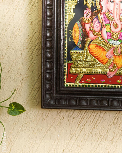 Tanjore Painting - Ganesha - Flat - 12*10 inch - WL4980 Tanjore Painting