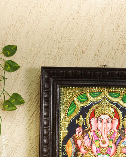 Tanjore Painting - Ganesha - Flat - 12*10 inch - WL4980 Tanjore Painting