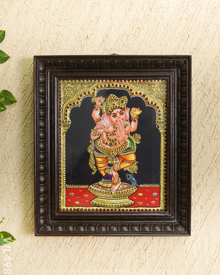 Tanjore Painting - Ganesha - Flat - 12*10 inch - WL4987 Tanjore Painting