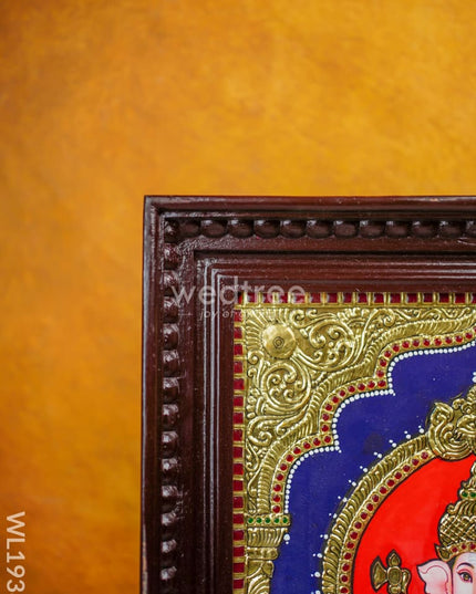 Tanjore Painting Ganesha - Flat (Gold Foil) 15X12 Wl1938