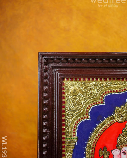 Tanjore Painting Ganesha - Flat (Gold Foil) 15X12 Wl1938