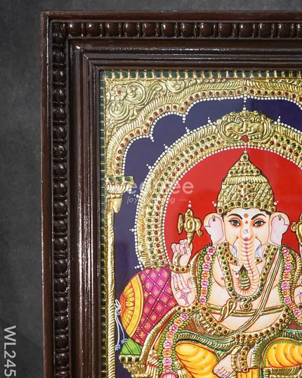 Tanjore Painting Ganesha - 18X14 Inches Wl2454