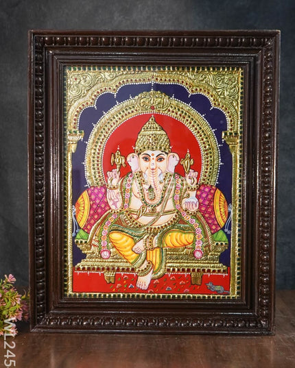 Tanjore Painting Ganesha - 18X14 Inches Wl2454