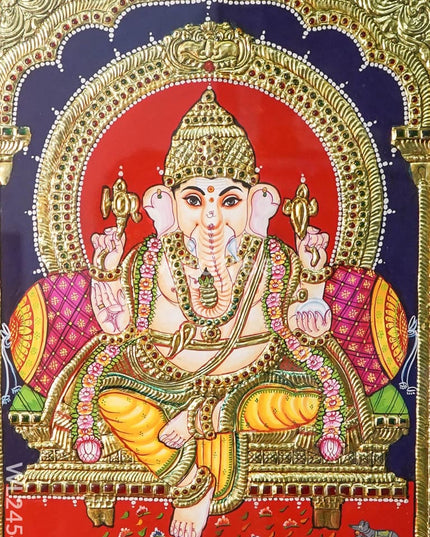 Tanjore Painting Ganesha - 18X14 Inches Wl2454