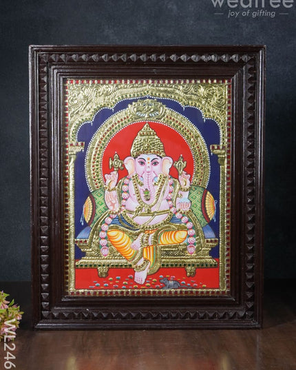 Tanjore Painting Ganesha - 14X18 Wl2465