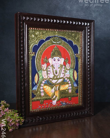 Tanjore Painting Ganesha - 14X18 Wl2465