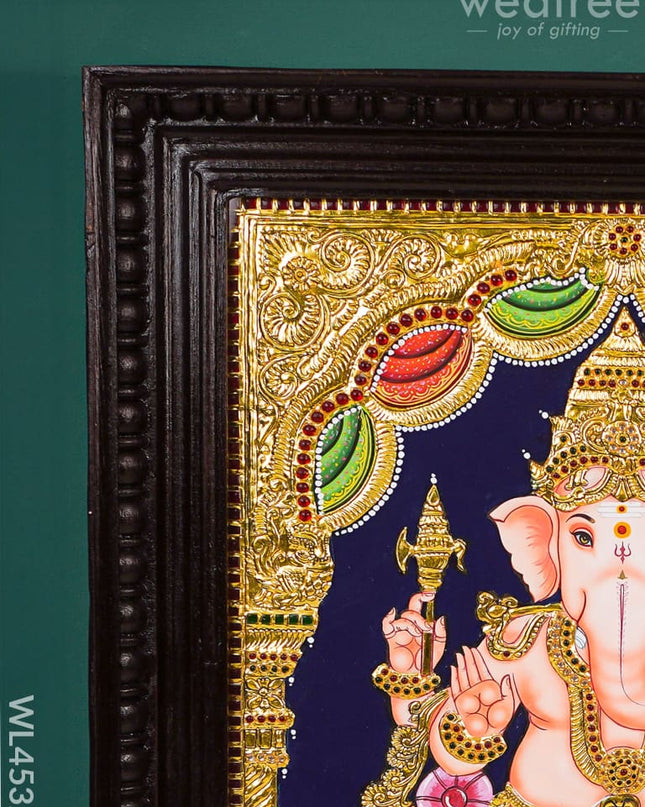 Tanjore Painting - Ganesha Flat (Gold Foil) 20 X 16 Inch Wl4532