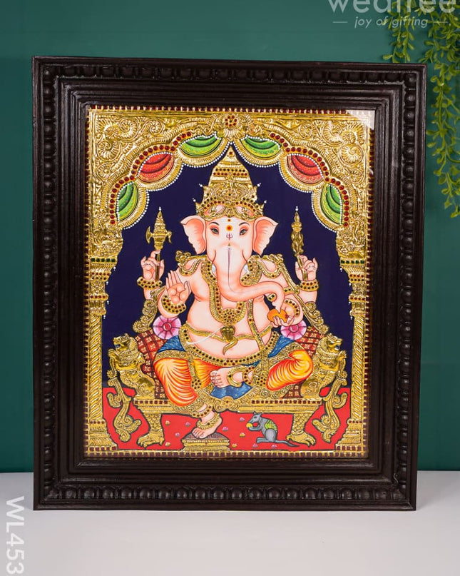 Tanjore Painting - Ganesha Flat (Gold Foil) 20 X 16 Inch Wl4532