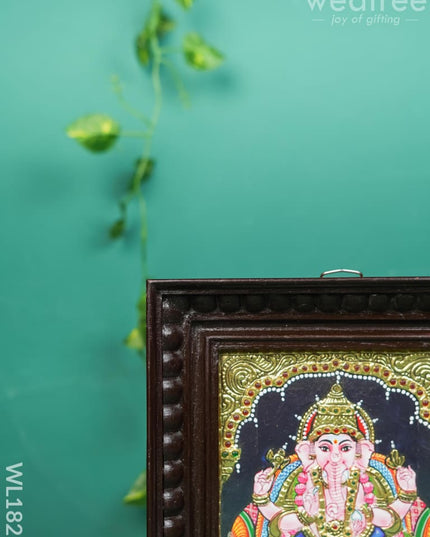 Tanjore Painting - Ganesha Flat (Gold Foil) 8X6 Wl1821