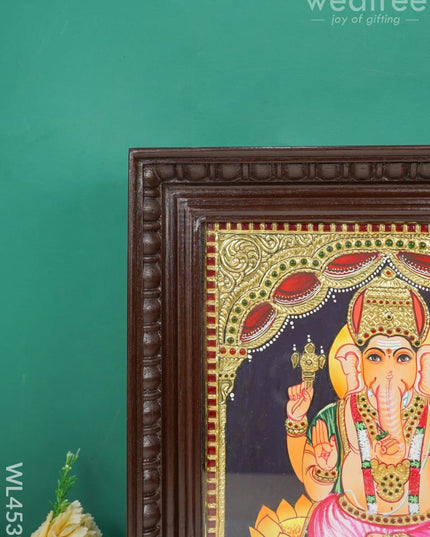 Tanjore Painting - Ganesha Flat (Gold Foil) 15 X 12 Inch Wl4539