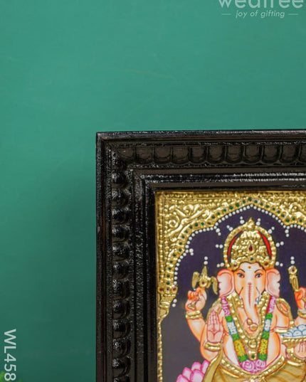 Tanjore Painting - Ganesha Flat (Gold Foil) 8 X 6 Inch Wl4585