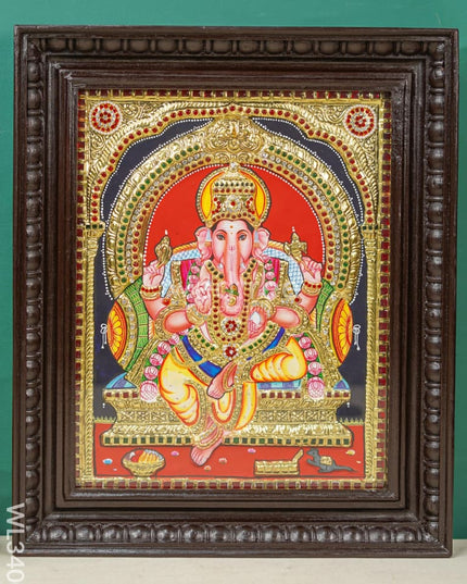 Tanjore Painting Ganesha (Semi Embossed) - 15X12 Inch Wl3400