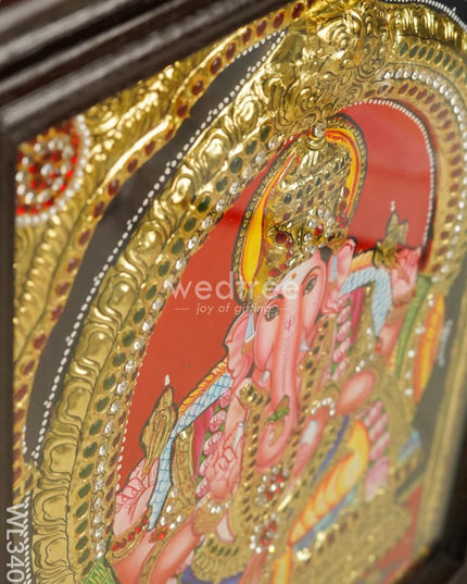 Tanjore Painting Ganesha (Semi Embossed) - 15X12 Inch Wl3400