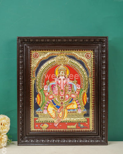 Tanjore Painting Ganesha (Semi Embossed) - 15X12 Inch Wl3400