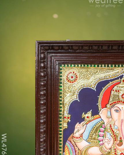 Tanjore Painting Ganesha - Semi Embossed 18 X 14 Inch Wl4769