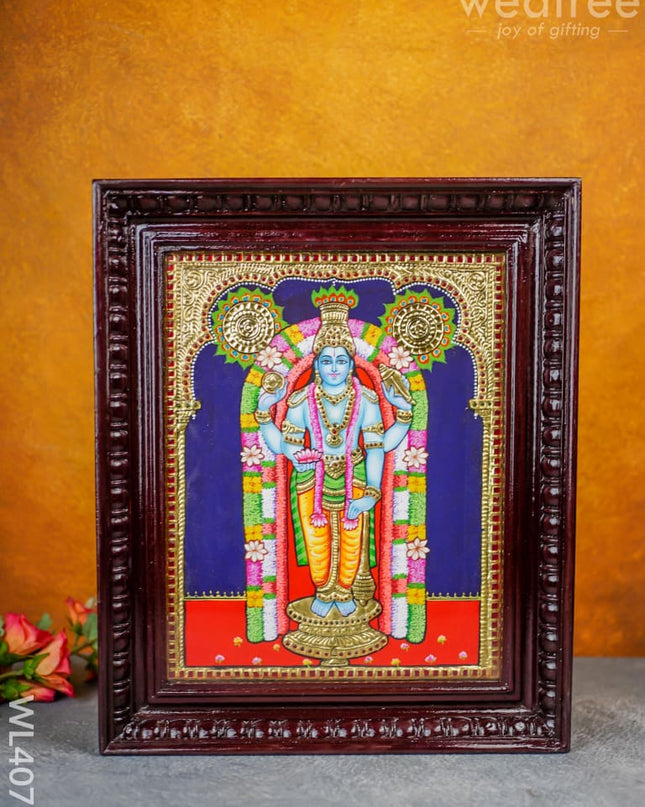 Tanjore Painting - Krishna 15 X 12 Inch Flat [Gold Foil] Wl4075