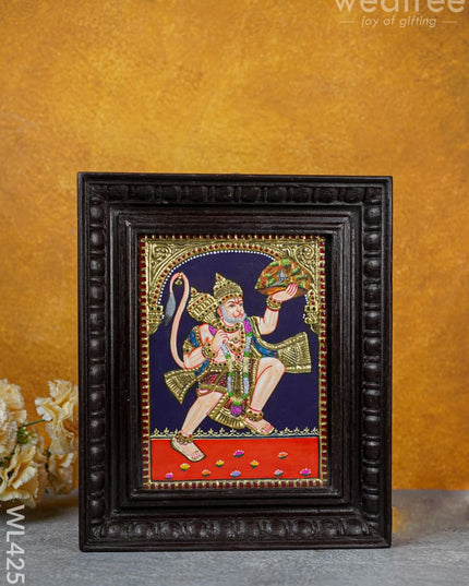Tanjore Painting - Hanuman 10 X 8 Inch Flat [Gold Foil] Wl4259