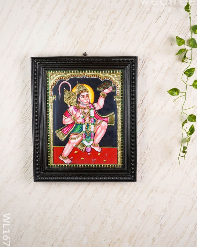 Tanjore Painting - Hanuman - Flat (Gold Foil) - 15x12 inch - WL1675 - Tanjore Painting