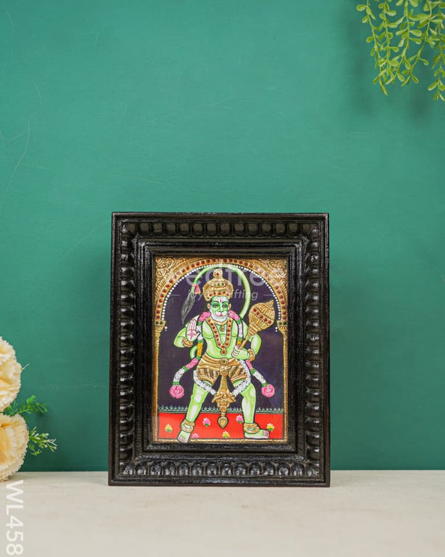 Tanjore Painting - Hanuman Flat (Gold Foil) 8 X 6 Inch Wl4586