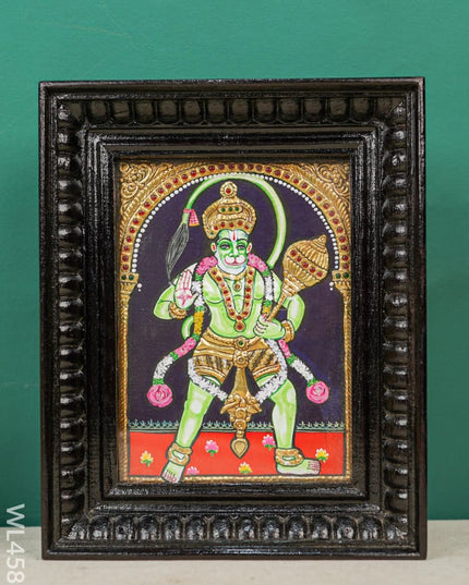 Tanjore Painting - Hanuman Flat (Gold Foil) 8 X 6 Inch Wl4586