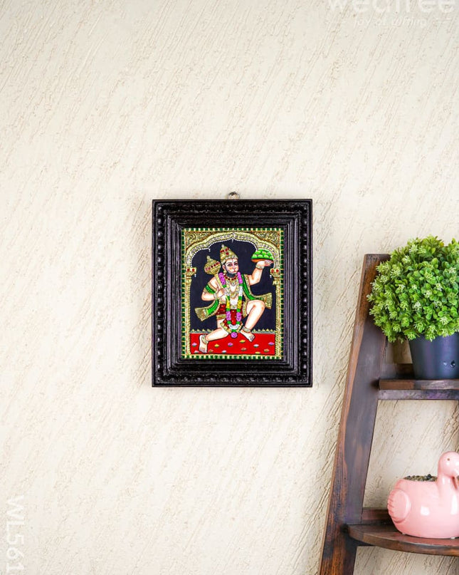 Tanjore Painting - Hanuman - Semi Embossed - 10x8 inch - WL5614 - Tanjore Painting