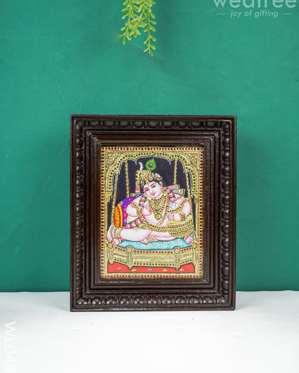 Tanjore Painting - Vithoba Krishna 10 X 8 Inch Flat (Gold Foil) Wl0485